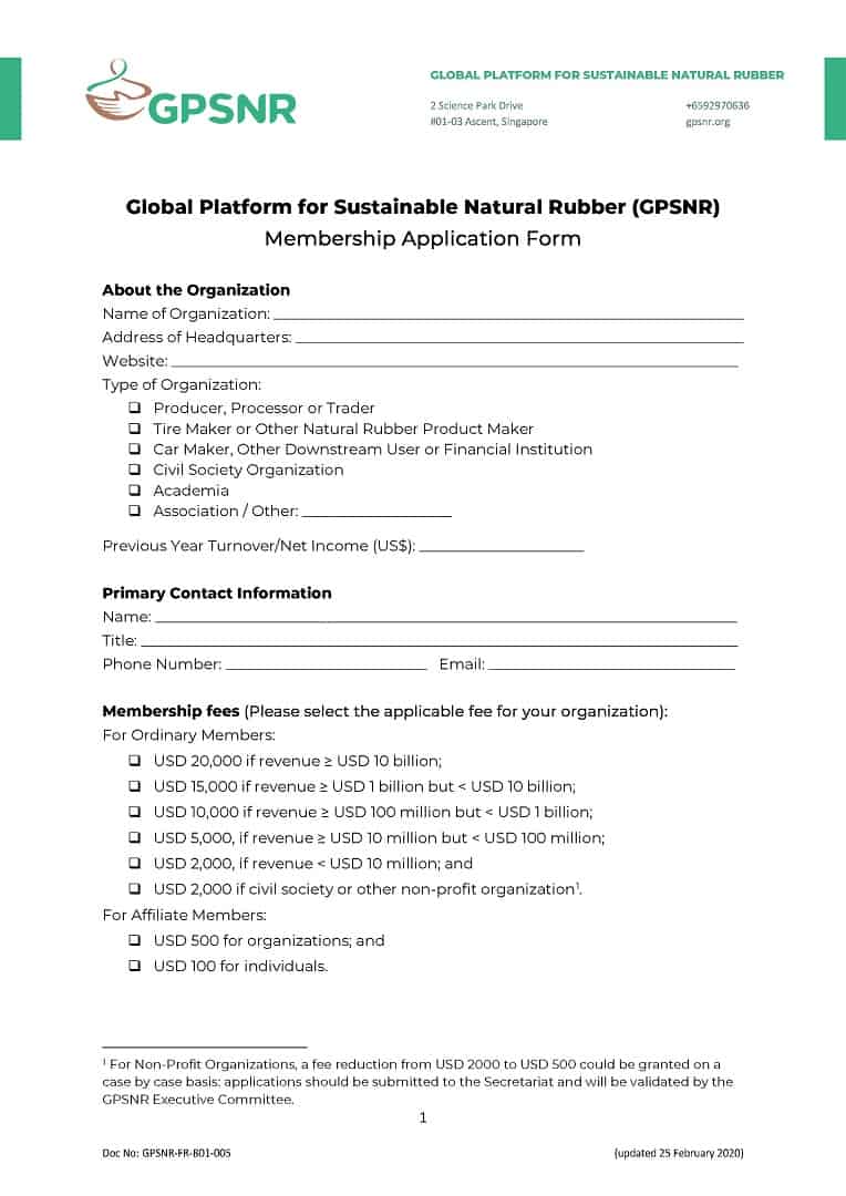 GPSNR MEMBERSHIP FORM