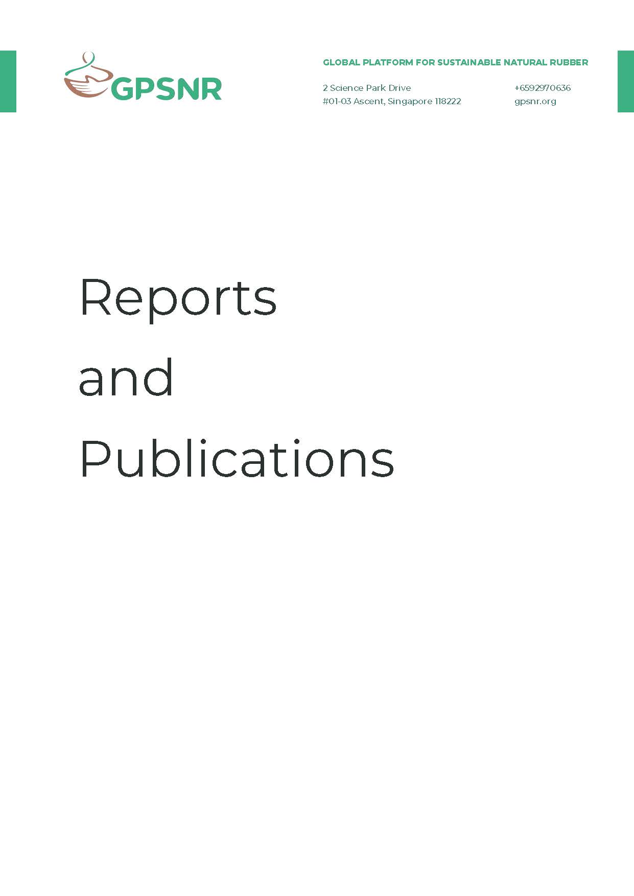 REPORTS AND PUBLICATIONS